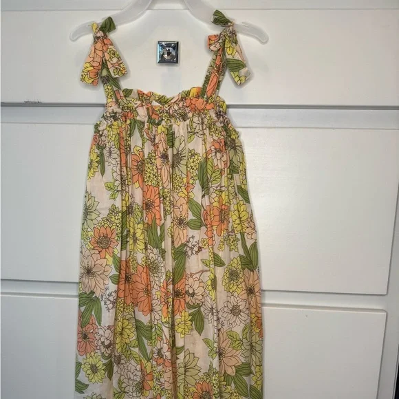 Crewcut Tie Shoulder Sundress in Zinnia Floral for Girls.  Size 7 - Picture 3 of 5
